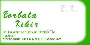 borbala kikir business card